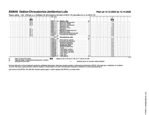 0650649 - Dašice - Uhersko - Chroustovice - Jenišovice - Luže