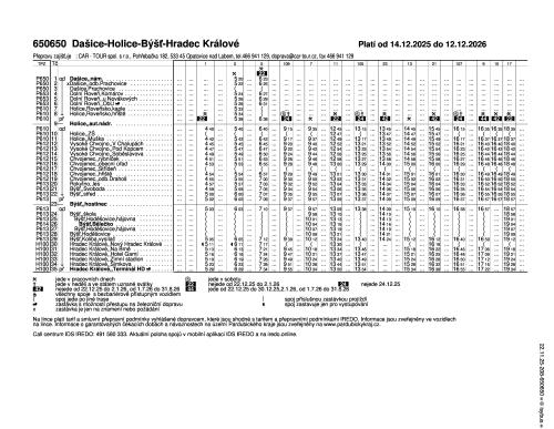 0650650 - Dašice - Holice - Hradec Králové