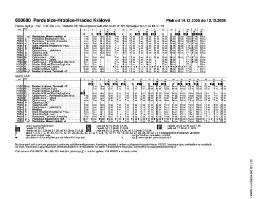 0650600 - Pardubice - Hrobice - Hradec Králové