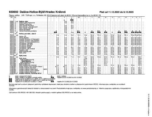 0650650 - Dašice - Holice - Hradec Králové